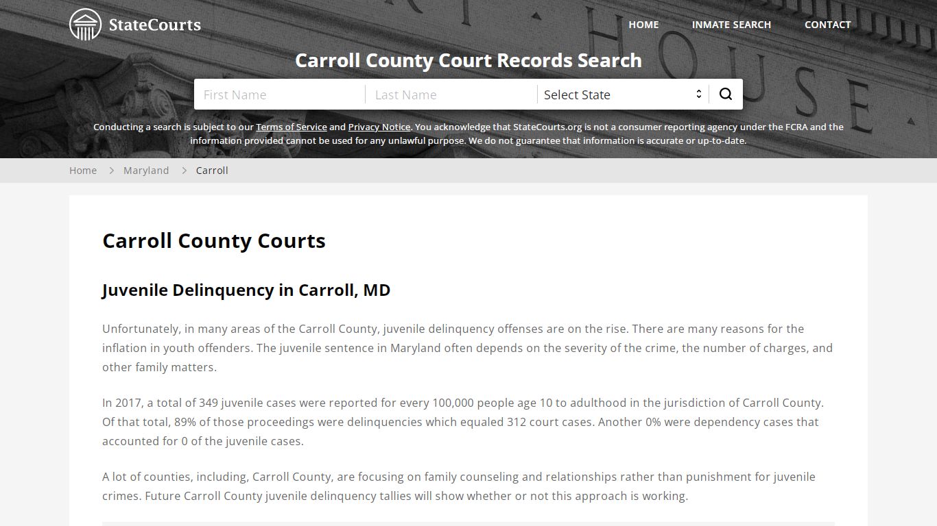 Carroll County, MD Courts - Records & Cases - StateCourts