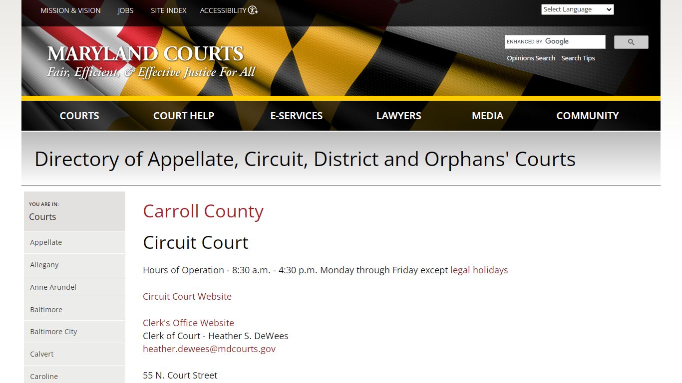 Carroll County | Maryland Courts